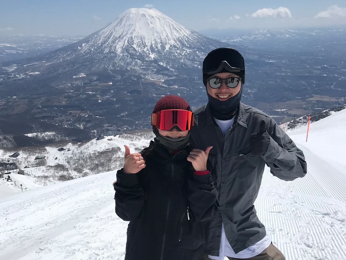 北海道nisekoスノーボードレッスン中の写真