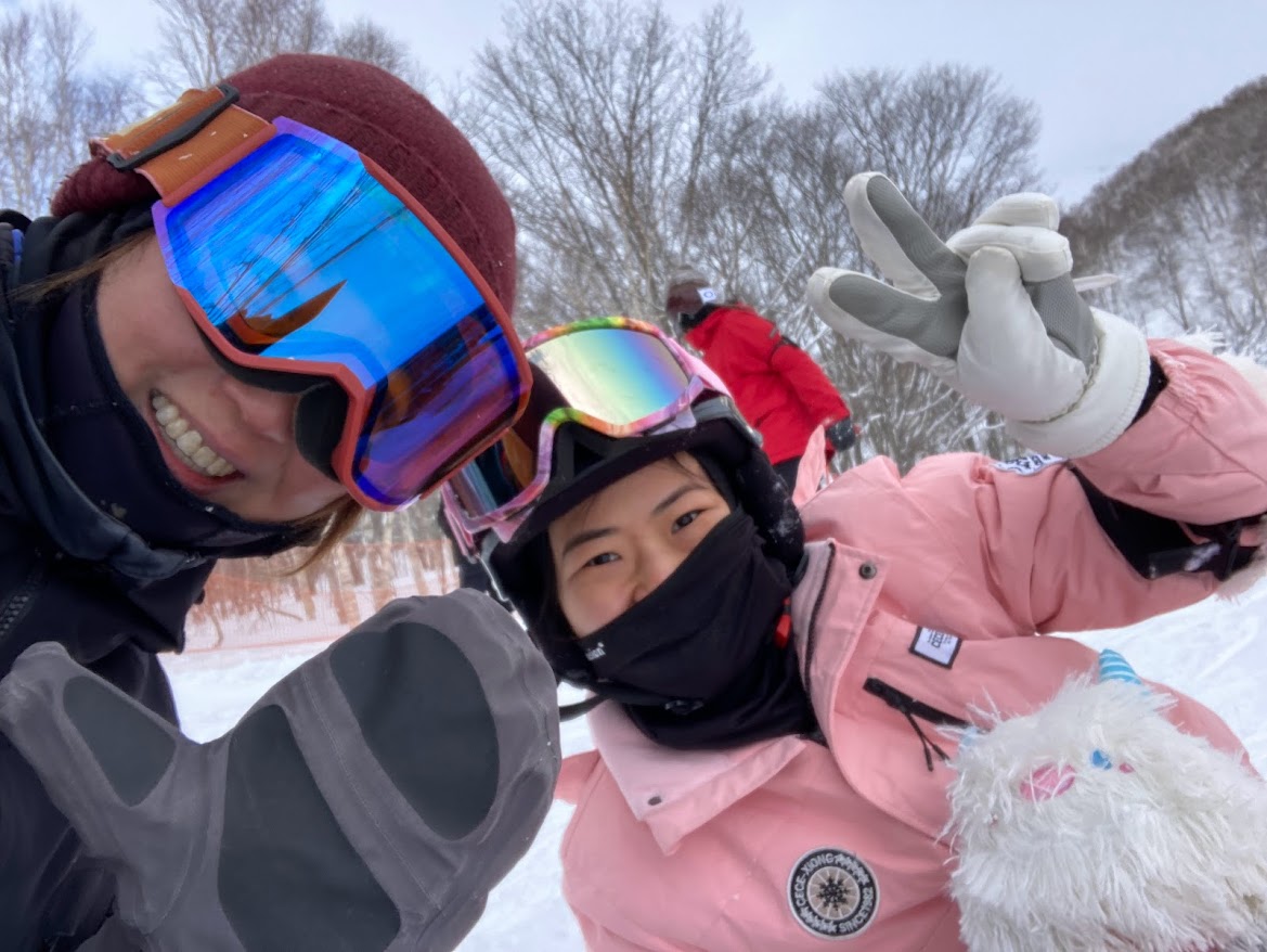 北海道キロロスノーボードレッスン中の写真